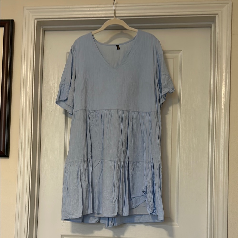 H&M Light Blue V-Neck Dress